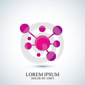 Modern logotype icon dna and molecule. Vector template for medicine, science, technology , chemistry, biotechnology
