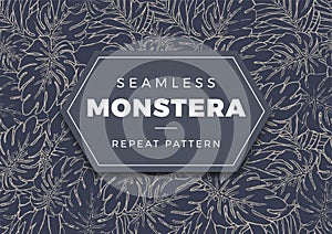 Seamless Monstera Brush Pattern