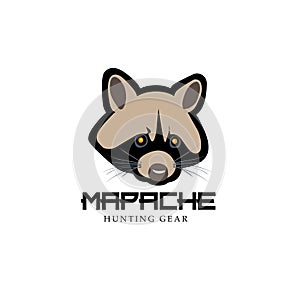 Modern looking Raccoon - Mapache- as an icon design photo