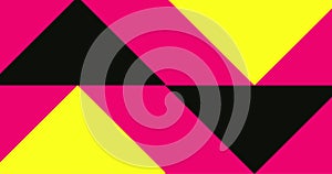 Modern loop Animated Geometric pattern or background. 4K resolution geometric motion design in pink, yellow and black