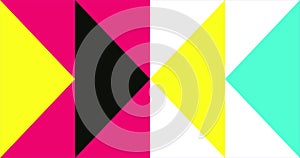 Modern loop Animated Geometric pattern or background. 4K resolution geometric motion design in pink, yellow, blue and