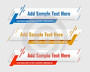 modern lower third banners template set of three