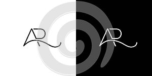 Modern and luxurious AR logo design photo