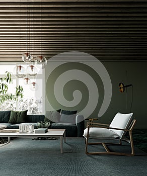 Modern luxury apartment. Interior design of contemporary living room. Home.