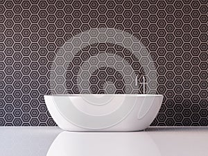 Modern luxury bathroom 3d rendering image