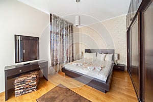 Modern luxury bedroom. Interior photography