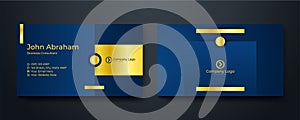 Modern luxury blue and gold business card design template. Modern Business Card - Creative and Clean Business Card Template.