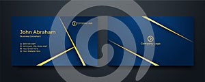 Modern luxury blue and gold business card design template. Modern Business Card - Creative and Clean Business Card Template.