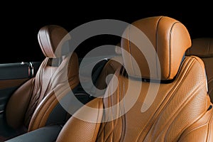 Modern Luxury car inside. Interior of prestige modern car. ComfoModern Luxury car inside. Interior of prestige modern car. Comfort