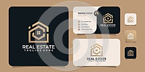 Modern luxury construction real estate logo designs elements for finance industry