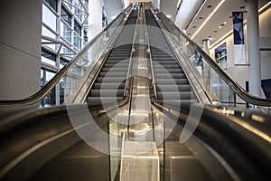 Modern luxury escalators in business convention centre