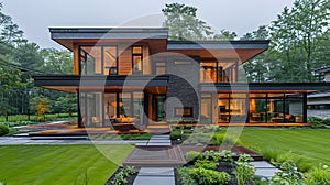 Modern Luxury Home at Dusk
