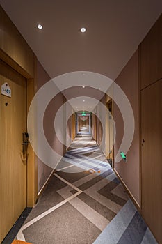 Modern luxury hotel interior corridor