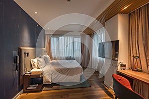 Modern luxury hotel room interior