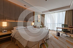 Modern luxury hotel room interior