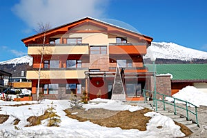 Modern luxury hotel at ski resort