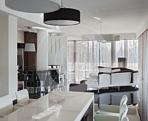 Modern luxury interior in daylight