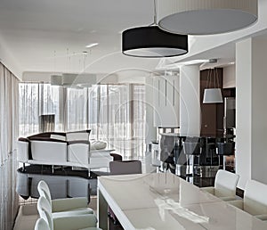 Modern luxury interior in daylight