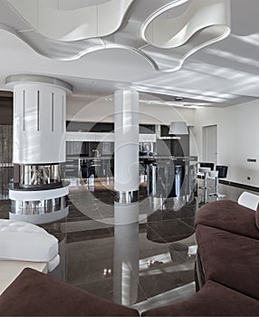 Modern luxury interior in daylight