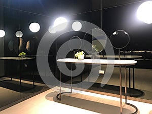 Modern and luxury interior of dressing corner in public restroom of hotel or restaurant or shopping mall