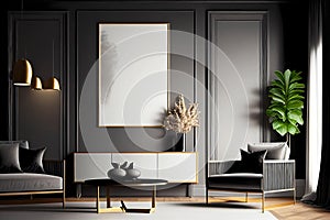 Modern luxury living room interior design. Generative ai