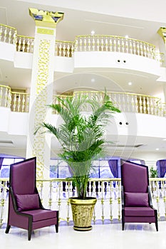 Modern luxury lobby interior in hotel in Kemer, An
