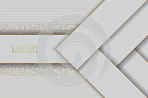 Modern Luxury Overlapped Layers Clear White and Gold Background