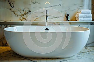 Modern luxury penthouse bathroom interior view bath bathtub apartment stylish design contemporary minimalism room villa
