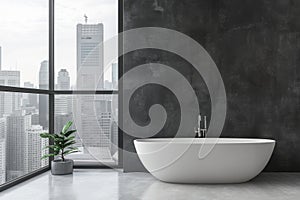 Modern luxury penthouse bathroom interior view bath bathtub apartment stylish design contemporary minimalism room villa