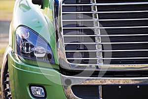 Modern luxury pro semi truck chromy grille and headlight