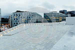 Modern luxury residential and office buildings in Oslo photo