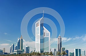 Modern and luxury skyscrapers in center of Dubai,United Arab Emirates