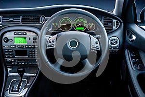Modern luxury vehicel dashboard lights.
