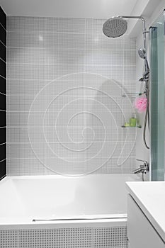 Modern luxury white bathroom interior