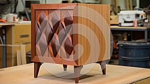 Modern Mahogany Cabinet With Unique Leg Design