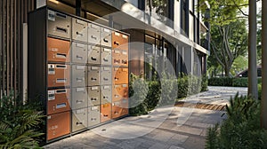 Modern Mailboxes at Apartment Building