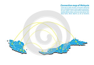 Modern of malaysia Map connections network design, Best Internet Concept of malaysia map business from concepts series