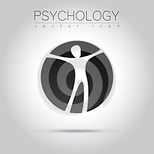 Modern man Logo Sign of Psychology. Human in a circle. Creative style. Icon in vector.