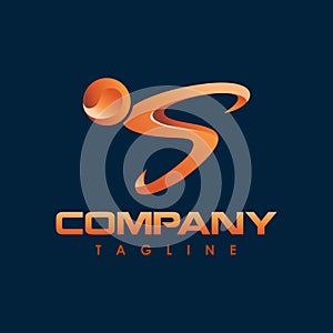 Modern man S initial logo creative concept