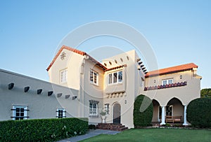 Modern mansion with an old view architecture and blue sky