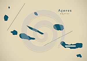 Modern Map - Acores Portugal PT photo