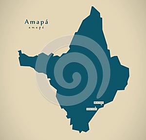 Modern Map - Amapa BR Brazil