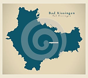 Modern Map - Bad Kissingen county of Bavaria DE