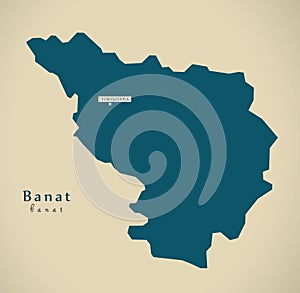 Modern Map - Banat Romania RO