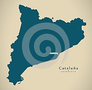 Modern Map - Catalonia Spain ES