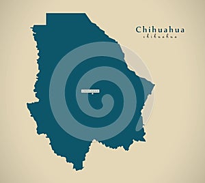 Modern Map - Chihuahua Mexico MX