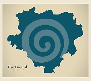 Modern Map - Dortmund city of Germany DE