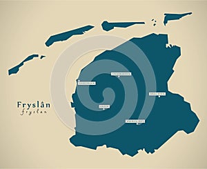 Modern Map - Fryslan NL photo