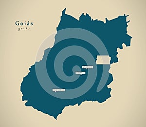 Modern Map - Goias BR Brazil