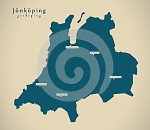 Modern Map - Jonkoping Sweden SE